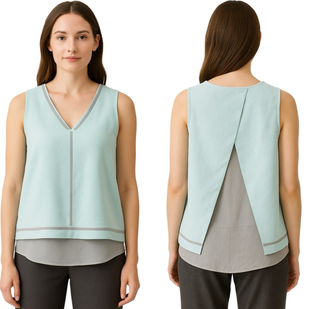 Elie Tahari Sleeveless layered blouse.